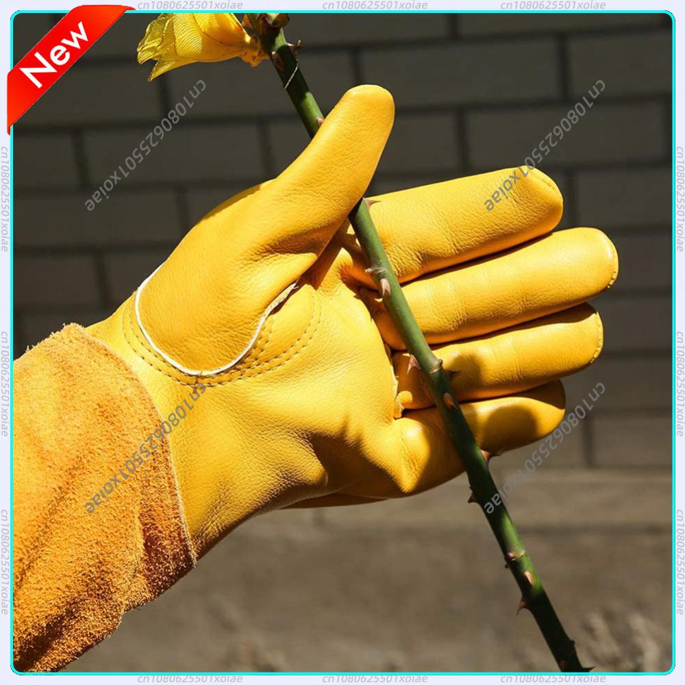 Gardening Gloves Thorn Proof Leather - 1 Para Długich Rękawic Ogrodniczych Odpornych