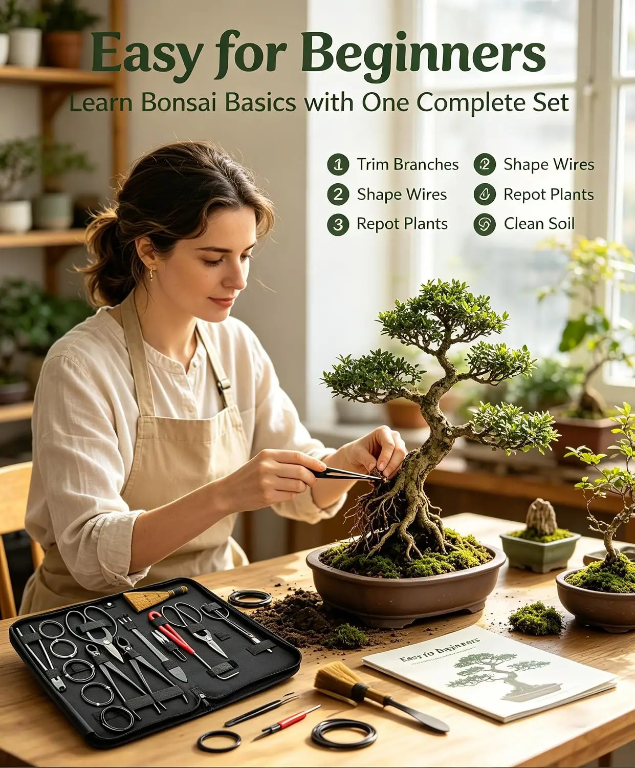 Bonsai Tool Set Stainless Carbon Steel - Zestawy narzędzi do bonsai 15 szt.