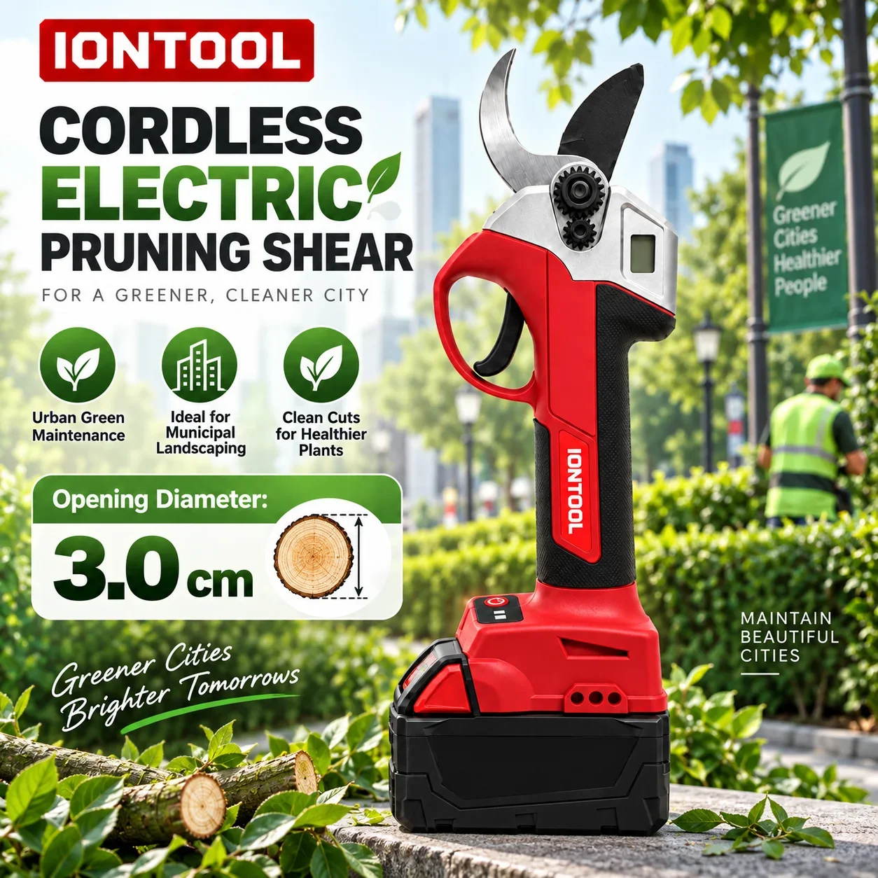 Cordless Electric Pruning Shears 30Mm - IONTOOL – akumulatorowe, elektryczne nożyce do
