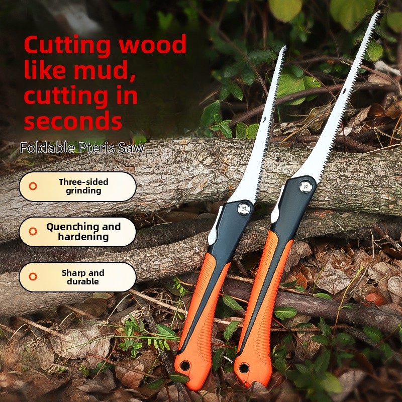 Pruning Saw Folding Hand Saw Tree - Składana piła ręczna, hartowana, potrójnie szlifowana,