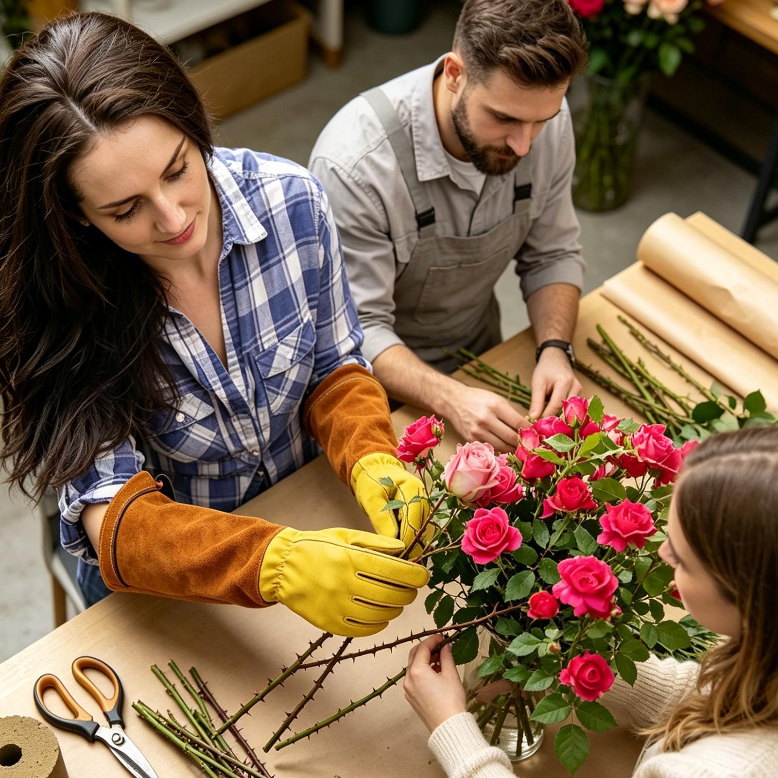 Gardening Gloves Thorn Proof Leather - Rękawice ogrodnicze skórzane oddychające odporne na