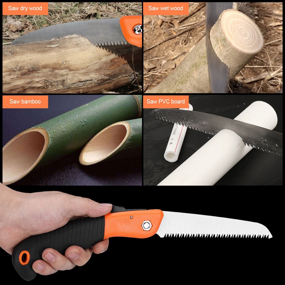 Pomarańczowa składana piła do  – Pruning Saw Folding Hand Saw Tree recenzja i cena