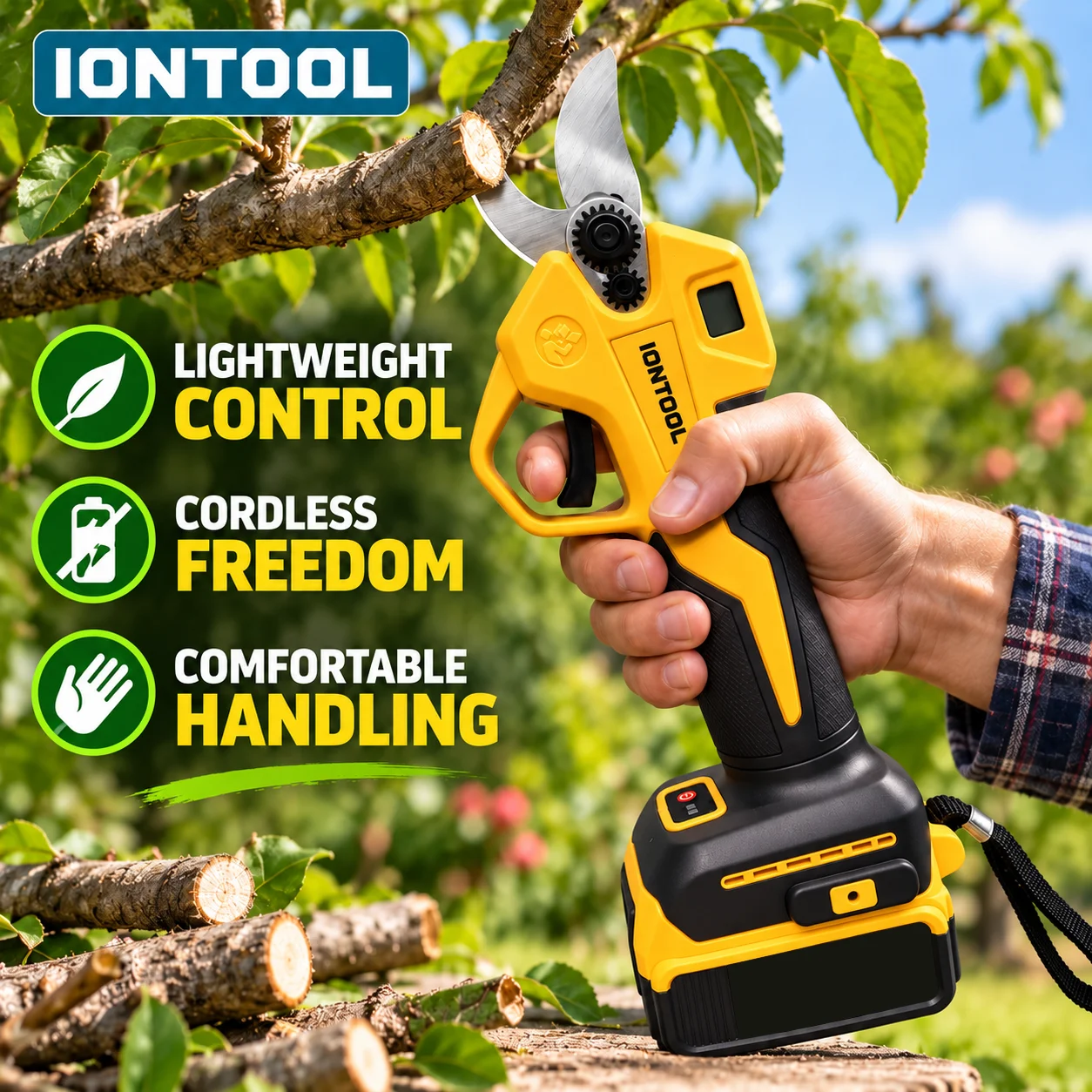 IONTOOL – akumulatorowe, elekt – Cordless Electric Pruning Shears 30Mm recenzja i cena