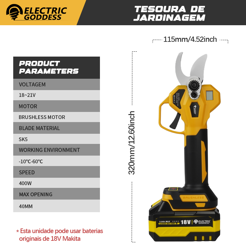 Elektryczne nożyce do przycina – Brushless Tree Branch Cutter 40Mm recenzja i cena