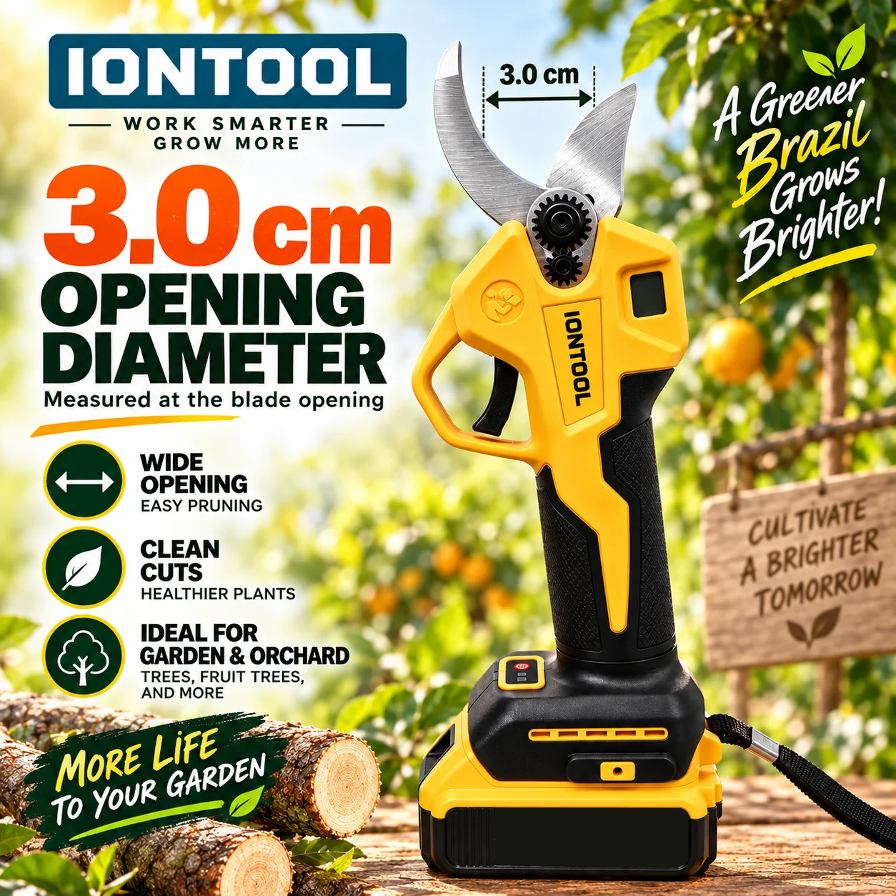 IONTOOL – akumulatorowe, elekt – Cordless Electric Pruning Shears 30Mm recenzja i cena