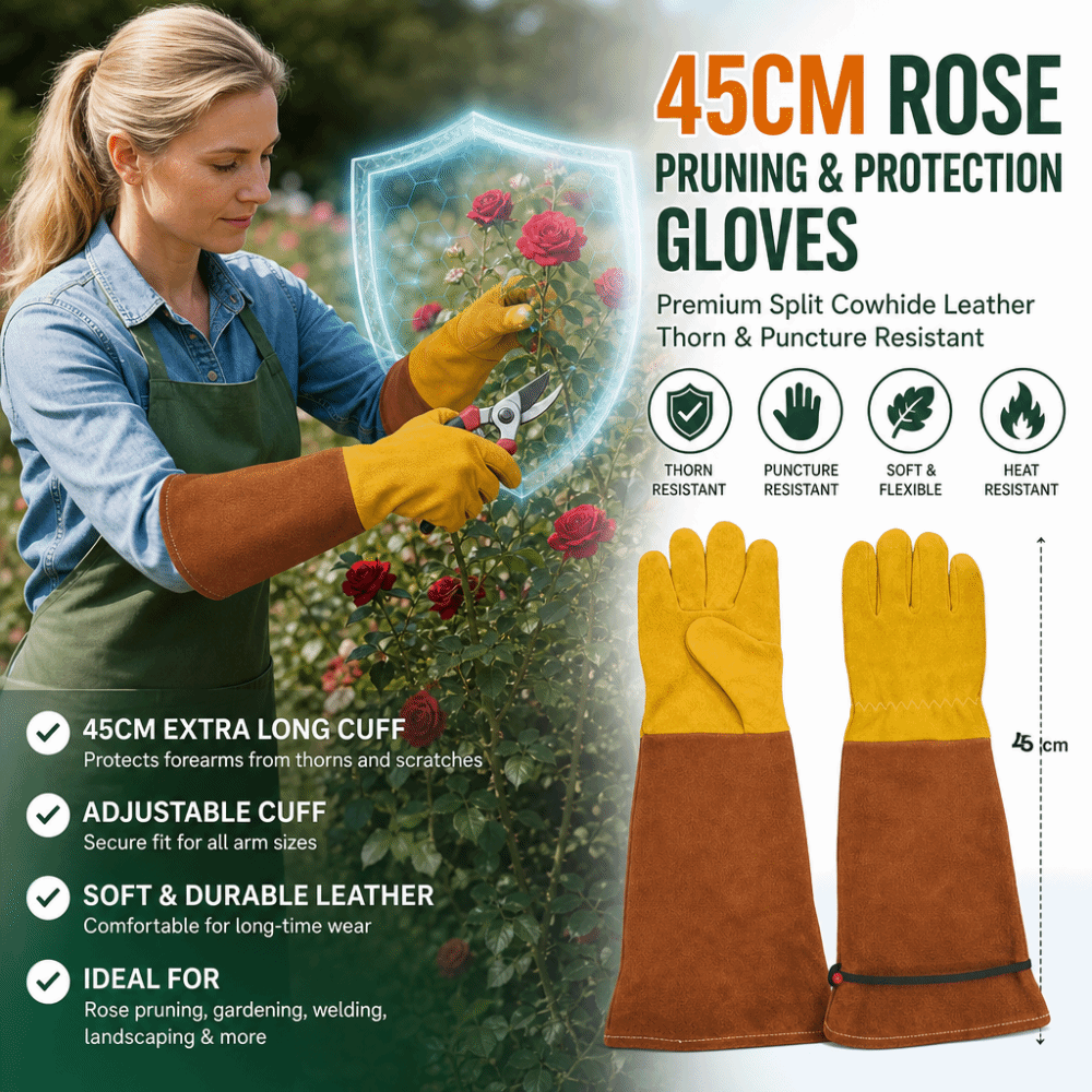 Długie rękawice ogrodnicze ze  – Gardening Gloves Thorn Proof Leather recenzja i cena